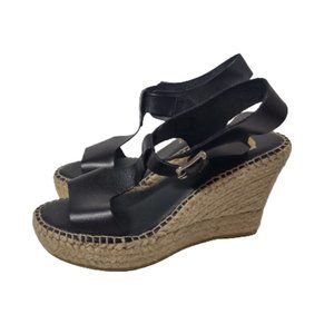 Paseart Spain Leather Flat Platform Espadrilles Shoes Women's Size 38 7.5